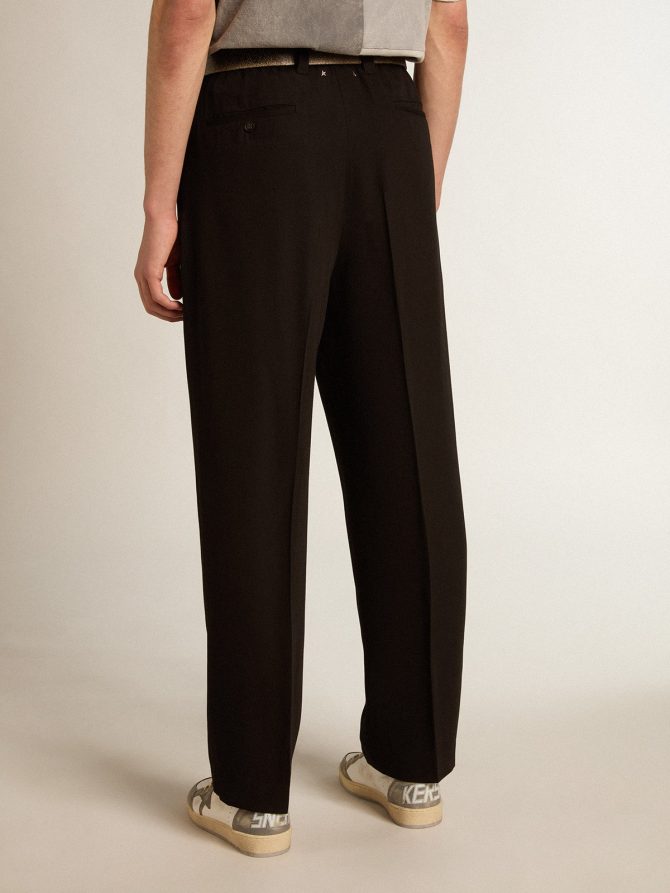 Black wool and viscose blend pants - Image 4