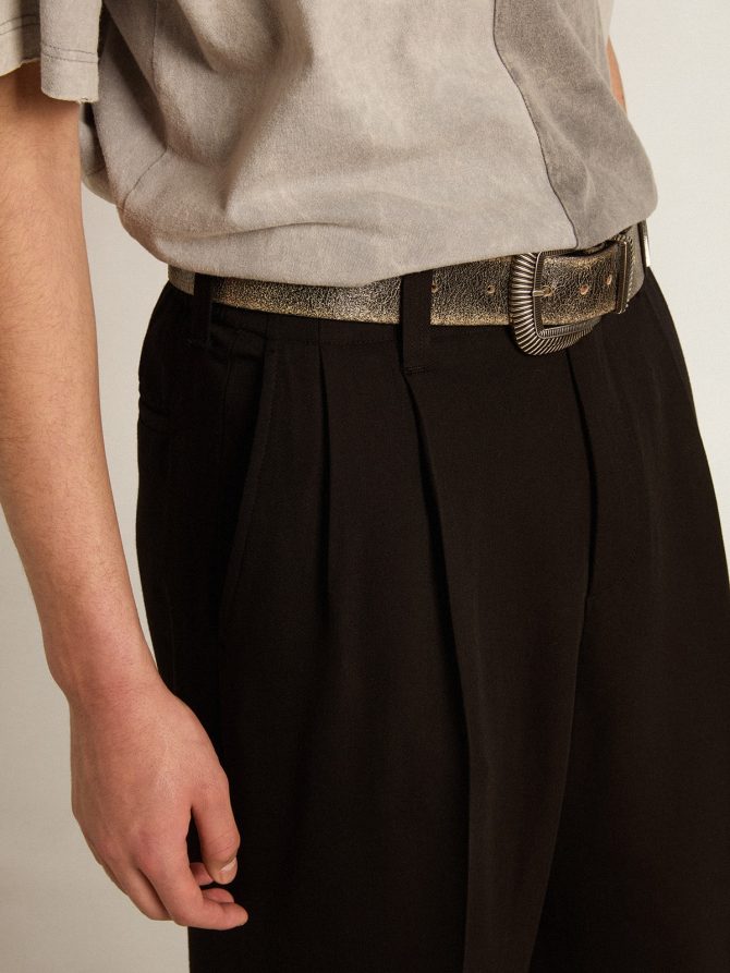 Black wool and viscose blend pants - Image 5
