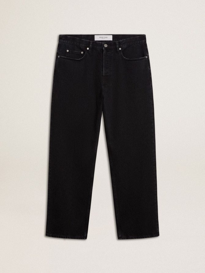Men’s black one-wash jeans