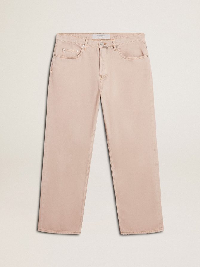 Men’s pink dyed jeans