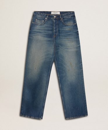 Men’s loose fit medium wash CNY jeans