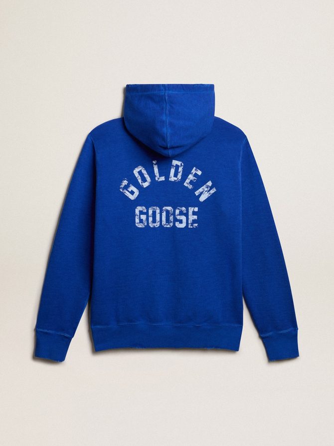 Men’s blue-colored hoodie with lettering on the back - Image 5