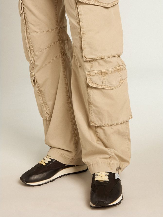 Men’s khaki-colored cotton cargo pants - Image 5