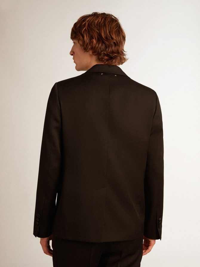 Men’s tuxedo jacket in black wool gabardine - Image 4