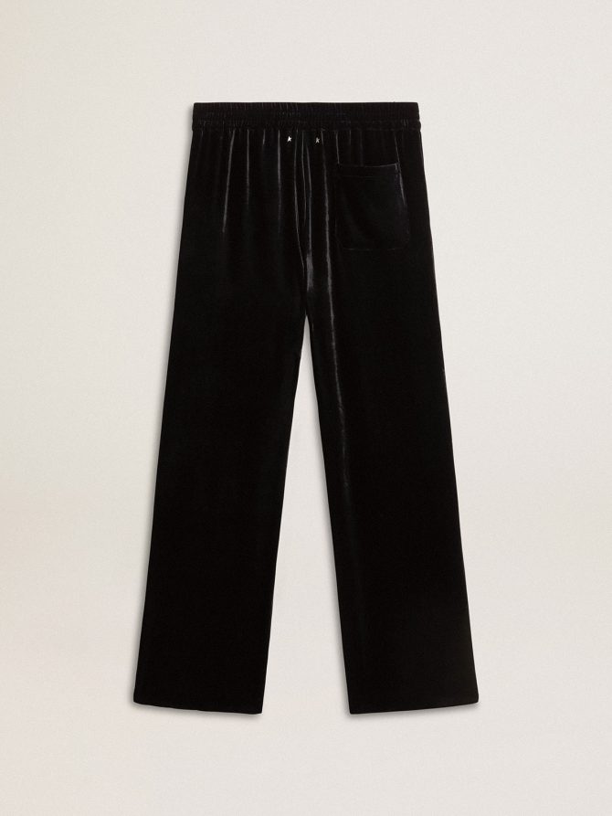 Men’s black velvet effect pants - Image 6