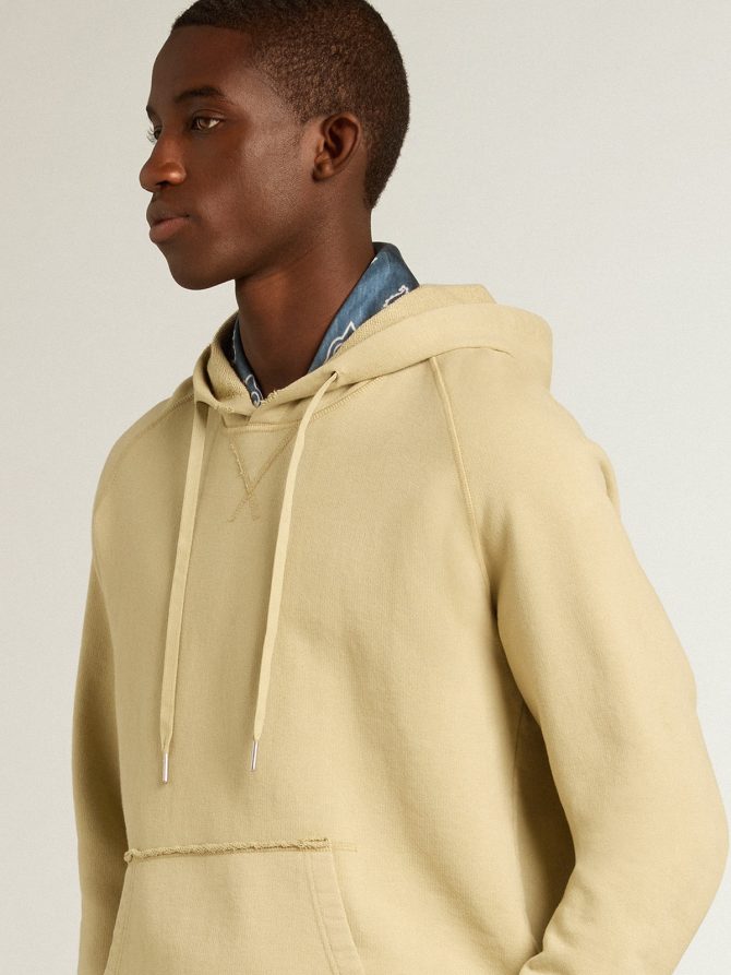 Pale eucalyptus-colored hoodie with front pocket - Image 2