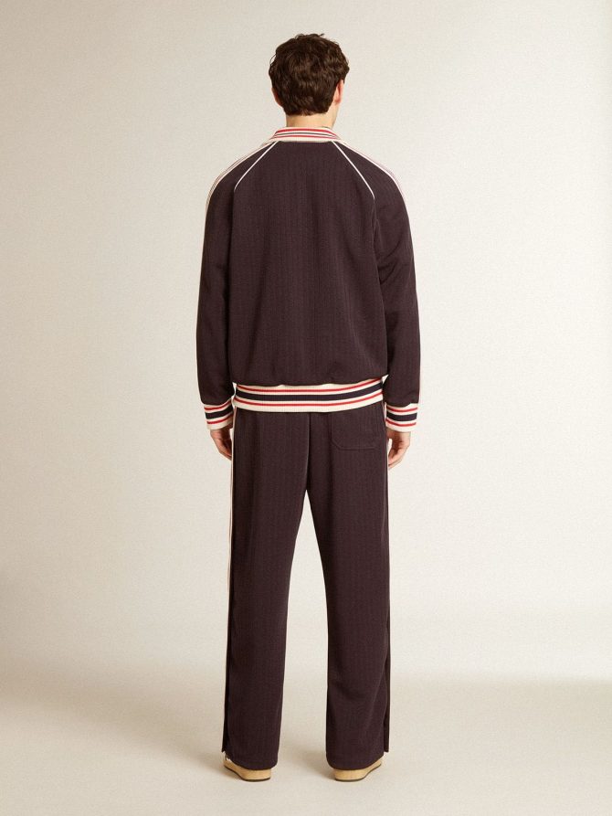 Men’s dark blue zipped sweatshirt with white logo - Image 3