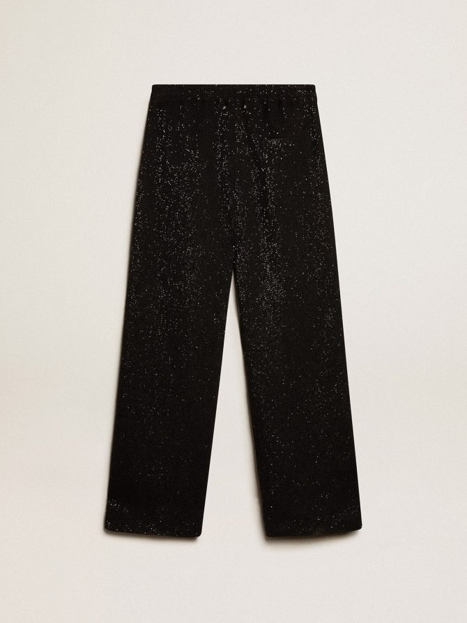 Men’s black joggers in linen blend with sequins - Image 5