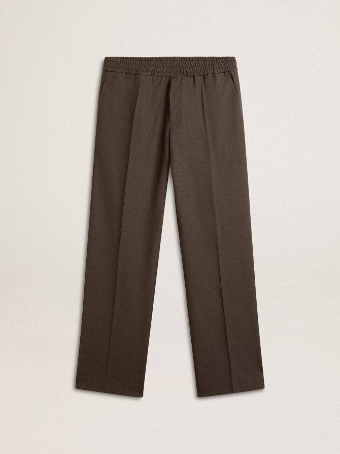 Men’s soft pants in anthracite gray wool
