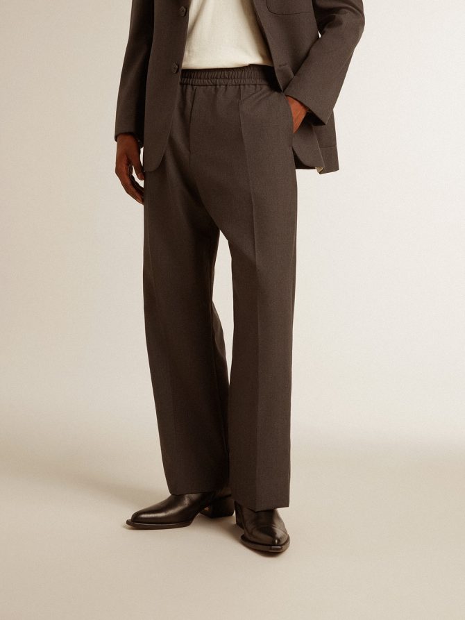 Men’s soft pants in anthracite gray wool - Image 2