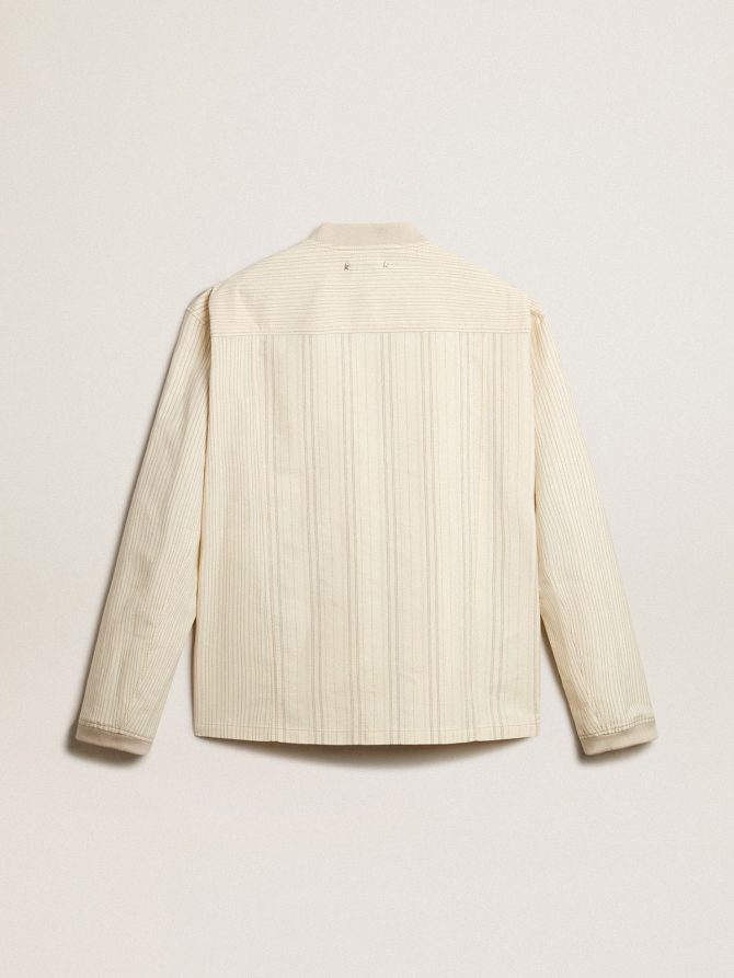 Ecru-colored cotton jacket with zip fastening - Image 5