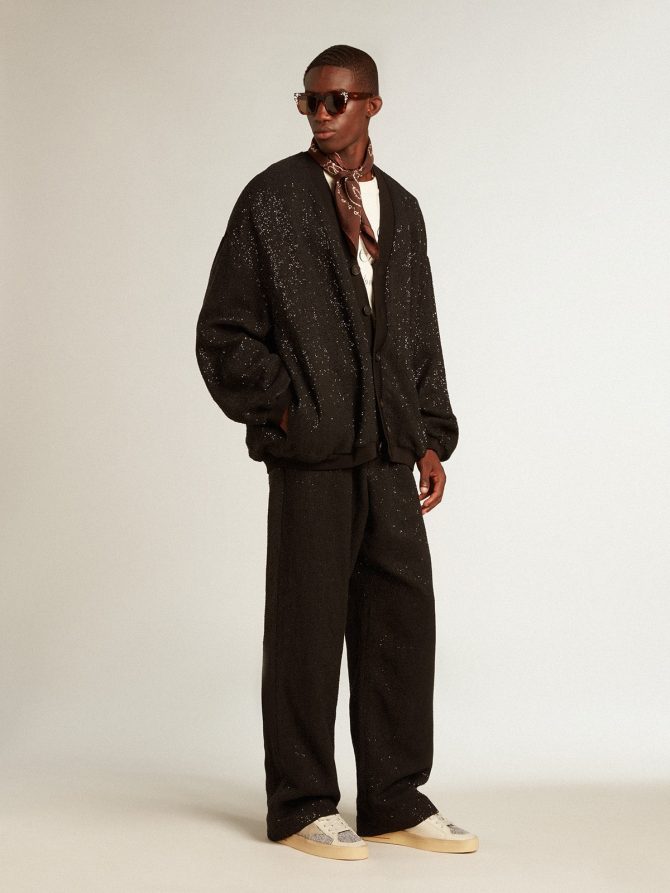 Men’s black sequined cardigan-jacket - Image 3