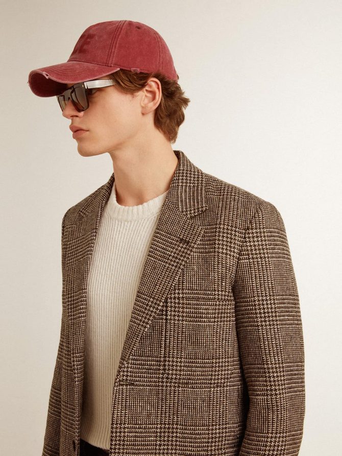 Gray single-breasted blazer for men in houndstooth wool - Image 6