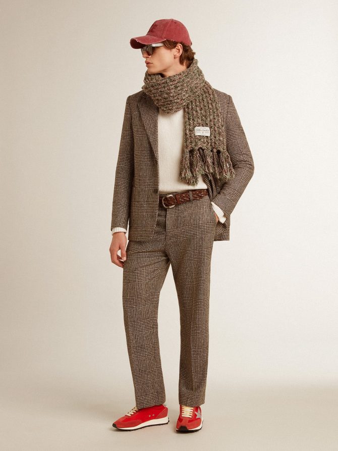 Gray single-breasted blazer for men in houndstooth wool - Image 7