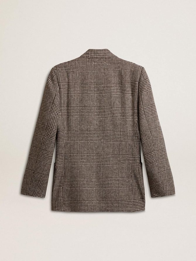 Gray single-breasted blazer for men in houndstooth wool - Image 8