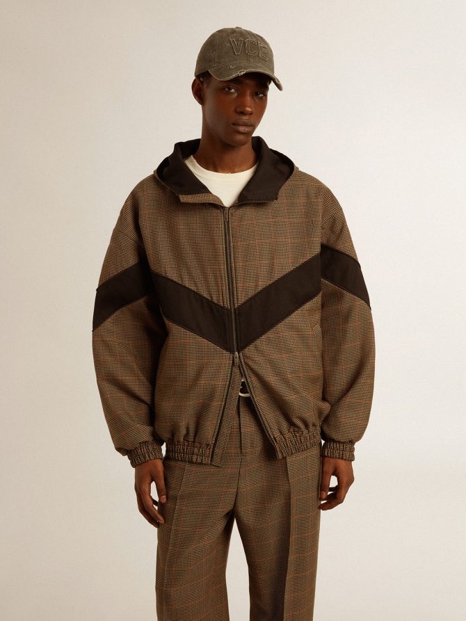 Windcheater in beige and black houndstooth - Image 3