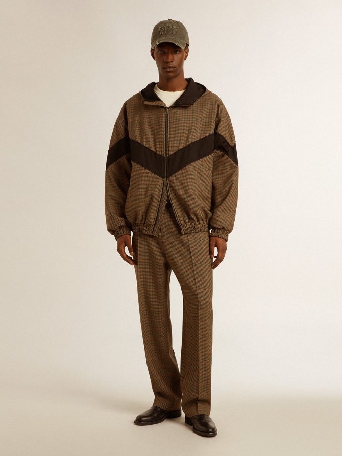 Windcheater in beige and black houndstooth - Image 4
