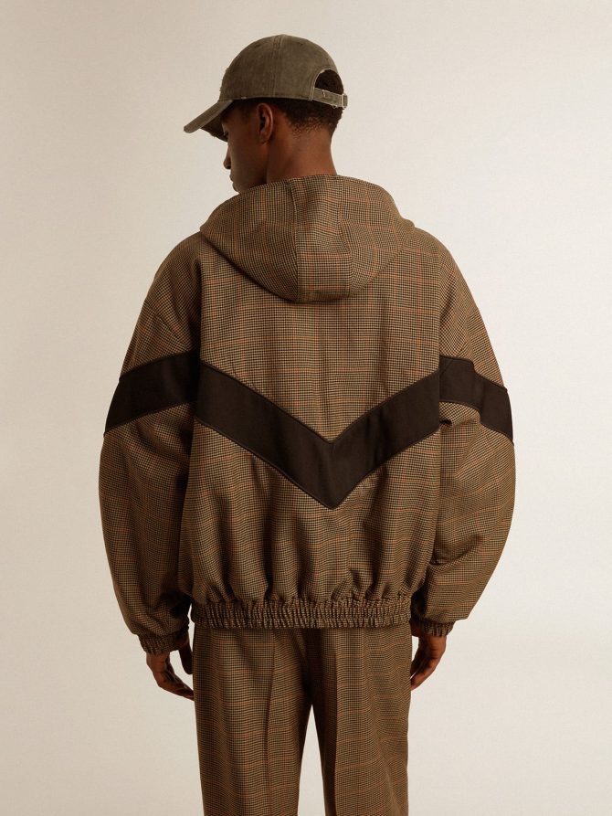 Windcheater in beige and black houndstooth - Image 5