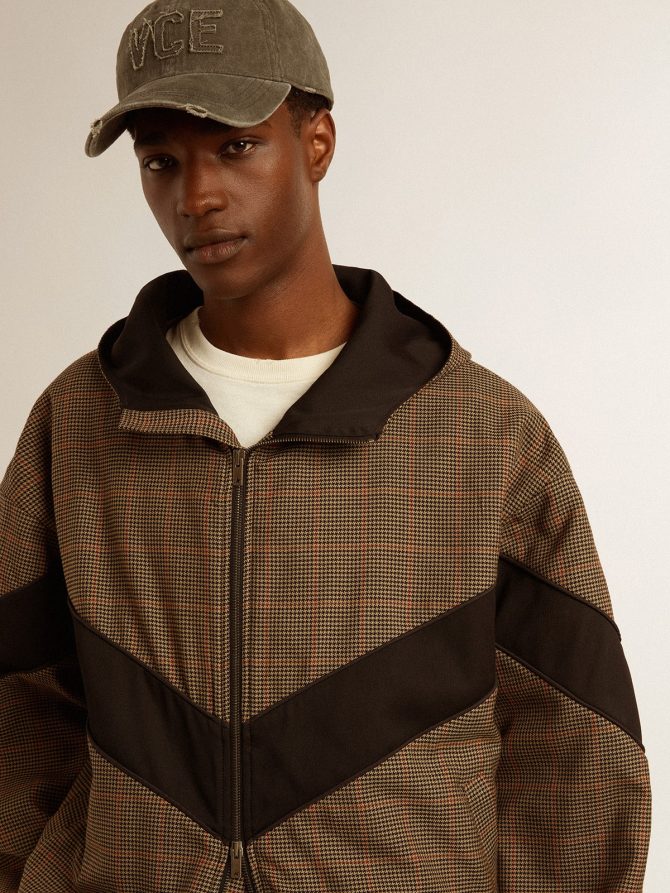 Windcheater in beige and black houndstooth - Image 6