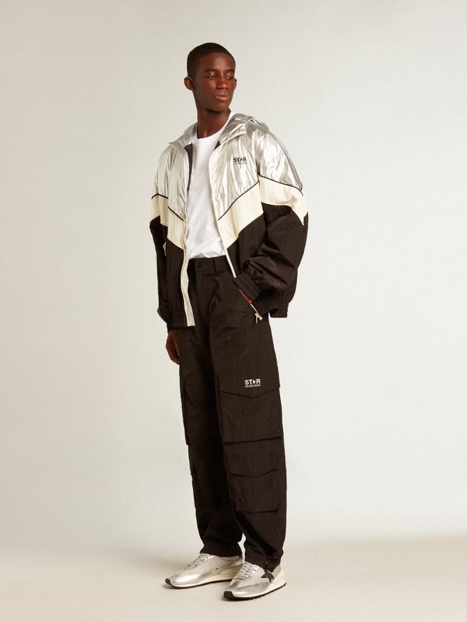 Black-colored ripstop nylon cargo pants - Image 3