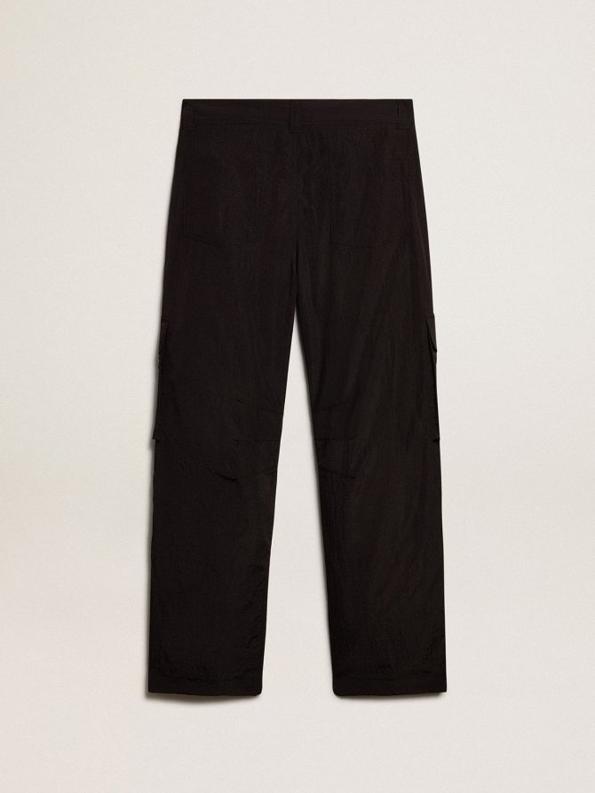 Black-colored ripstop nylon cargo pants - Image 5