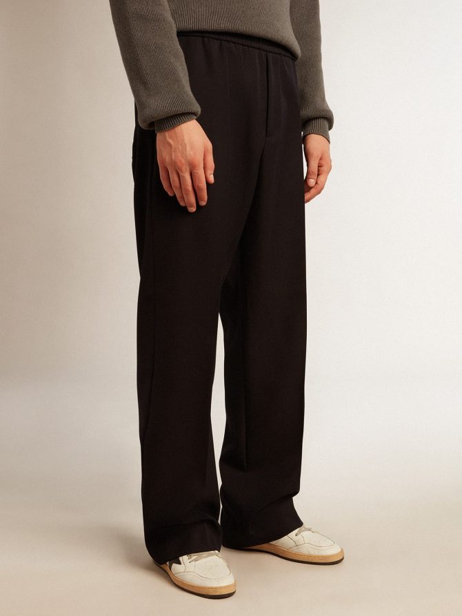 Men’s joggers in dark blue wool - Image 2
