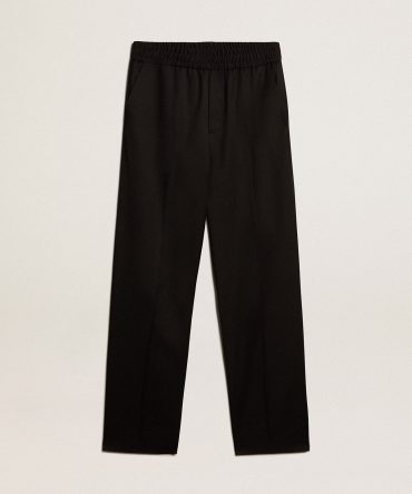 Men’s joggers in black wool