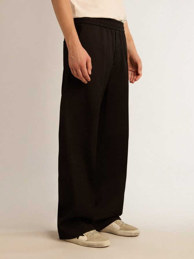 Men’s joggers in black wool - Image 2