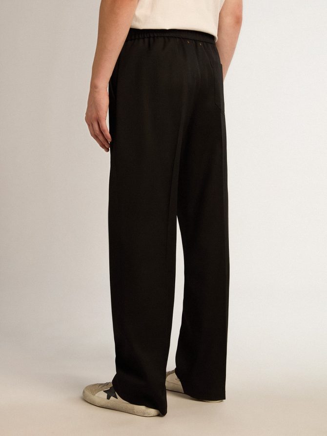 Men’s joggers in black wool - Image 4