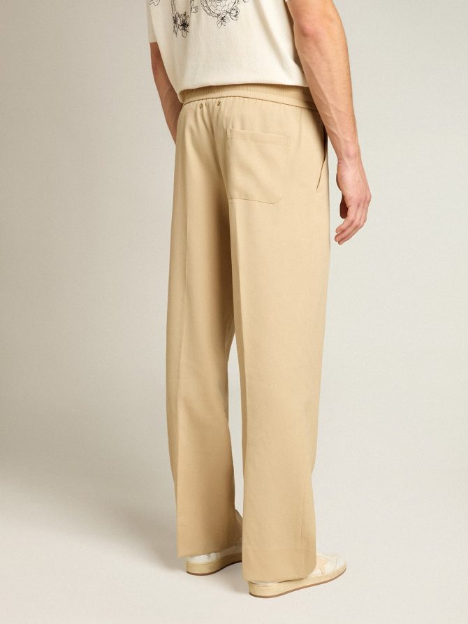 Men’s sand-colored joggers with pocket on the back - Image 4