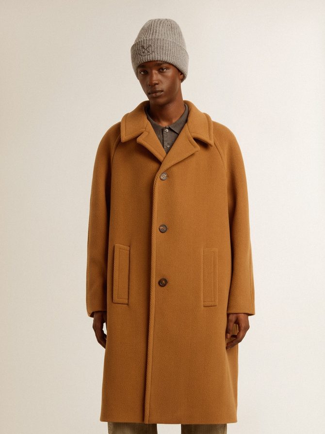 Men’s single-breasted coat in tobacco - Image 3