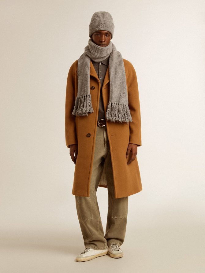 Men’s single-breasted coat in tobacco - Image 4