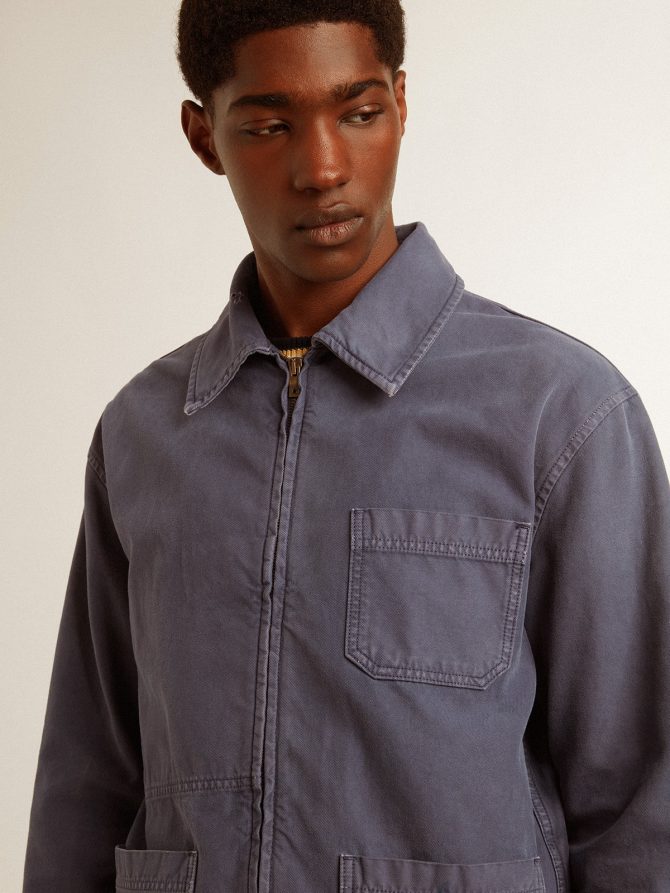 Men’s blue jacket in denim cotton with distressed treatment - Image 5