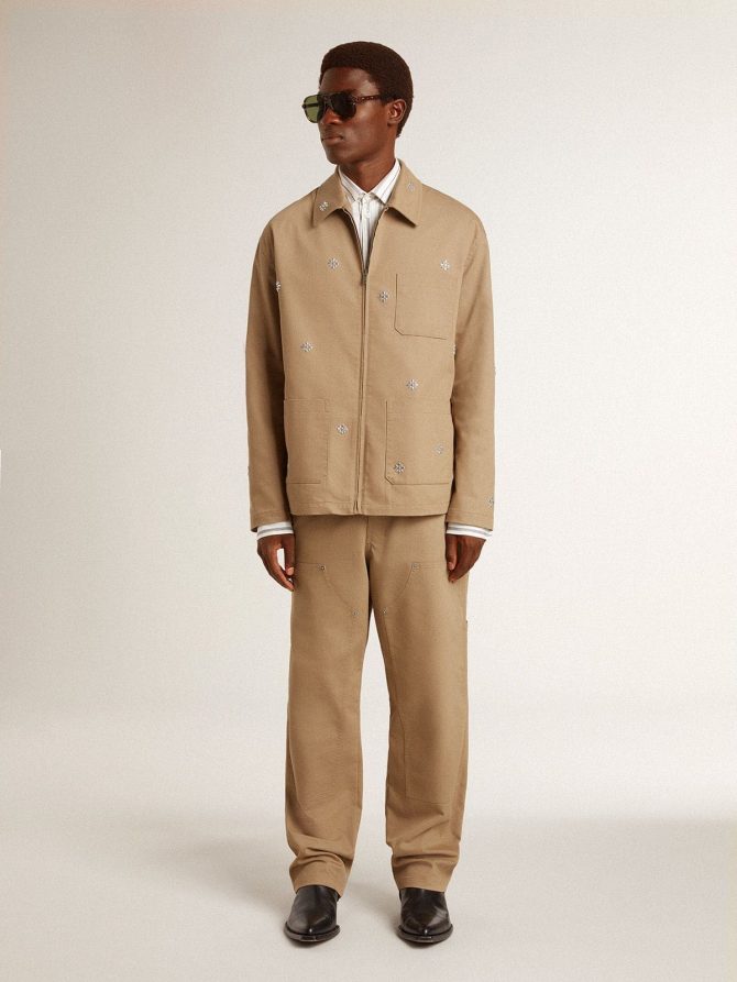 Men’s beige pants with patches - Image 3