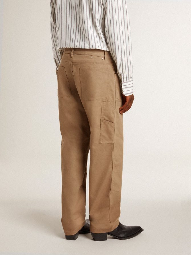 Men’s beige pants with patches - Image 4