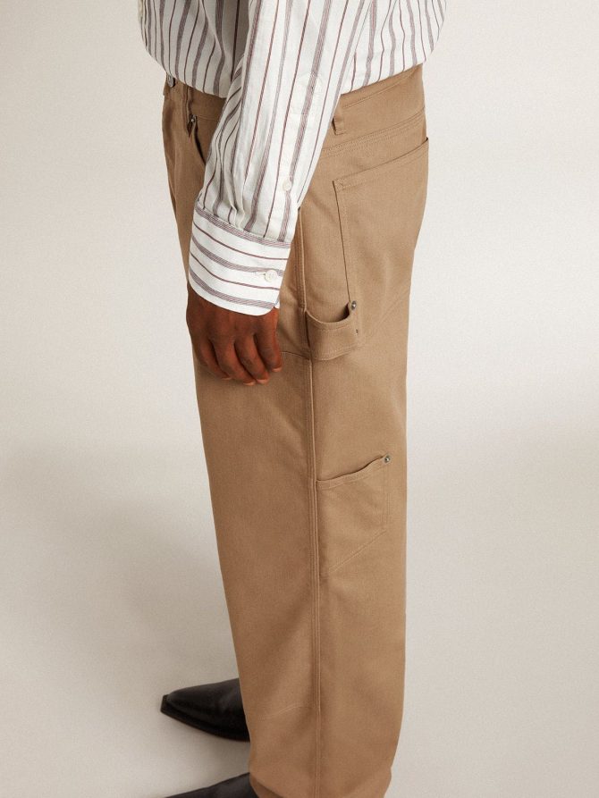 Men’s beige pants with patches - Image 5
