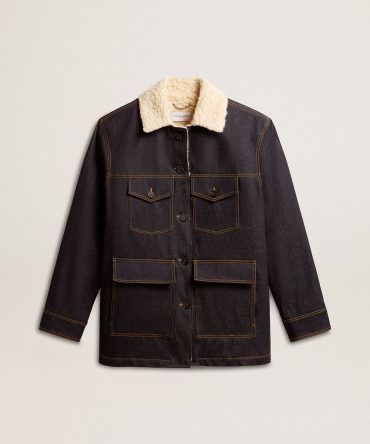 Men’s denim pea coat jacket