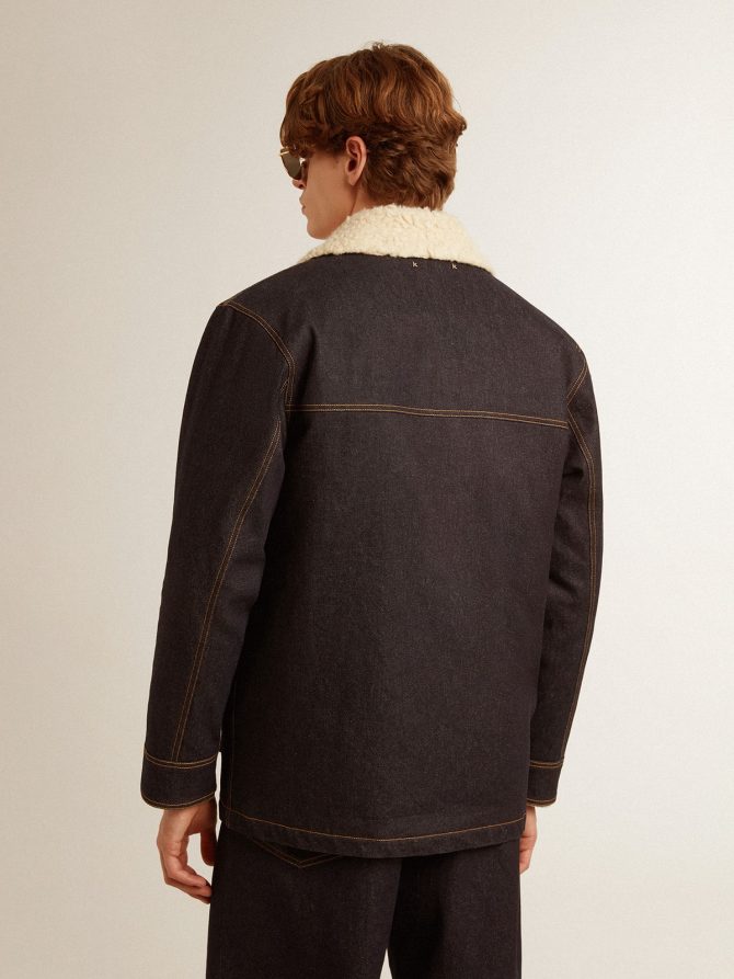 Men’s denim pea coat jacket - Image 5