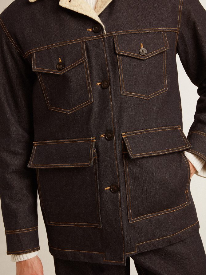 Men’s denim pea coat jacket - Image 6