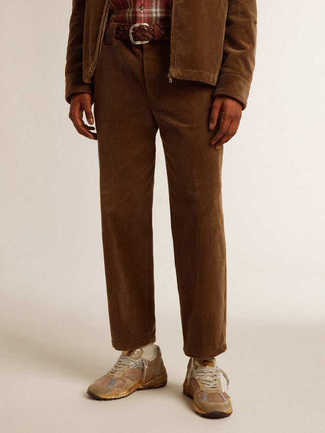 Men’s dark olive corduroy pants - Image 2