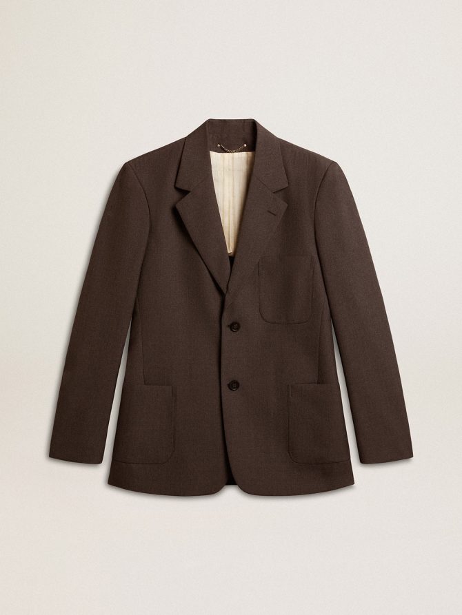 Men’s tailored jacket in anthracite gray virgin wool
