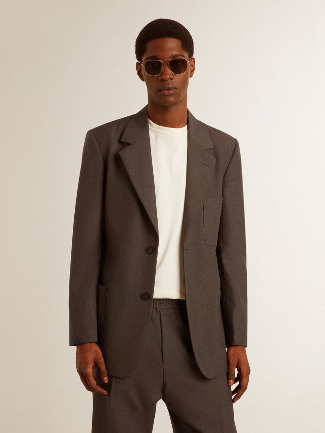 Men’s tailored jacket in anthracite gray virgin wool - Image 2