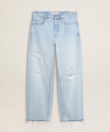 Men’s pants in lived-in effect denim