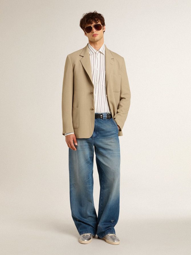 Men’s denim chinos with distressed details - Image 3