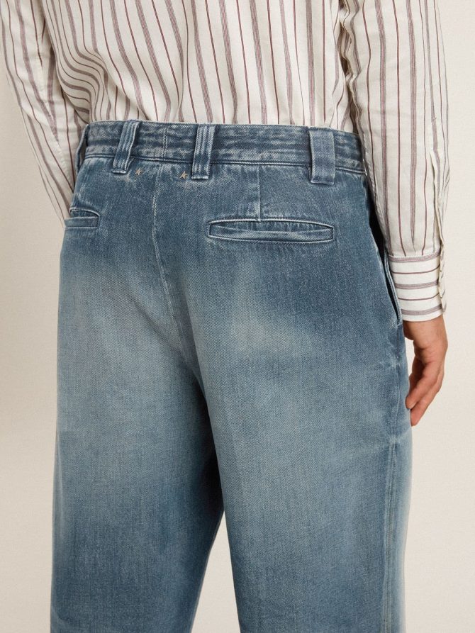 Men’s denim chinos with distressed details - Image 5