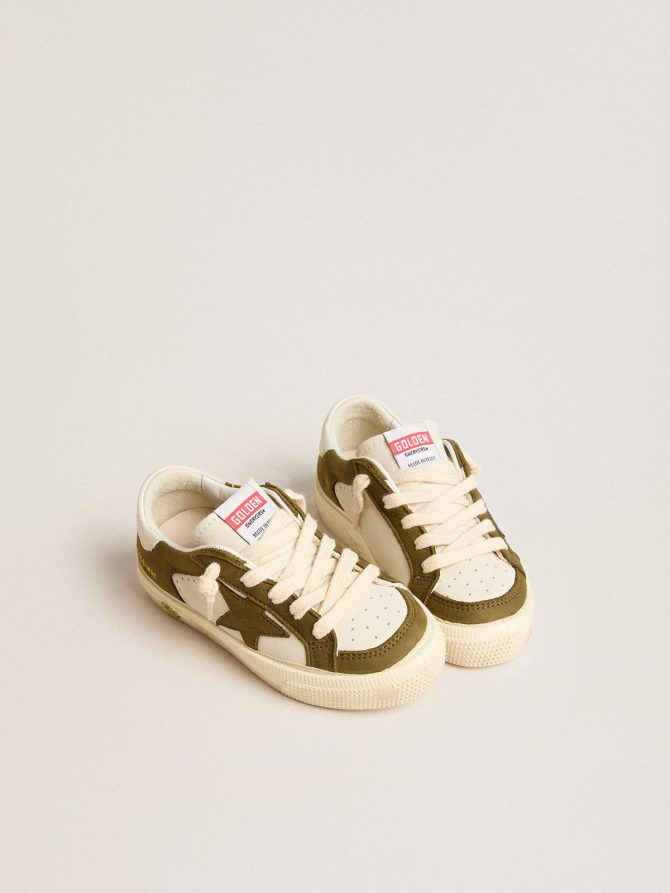 May Teen in white and military green leather - Image 2