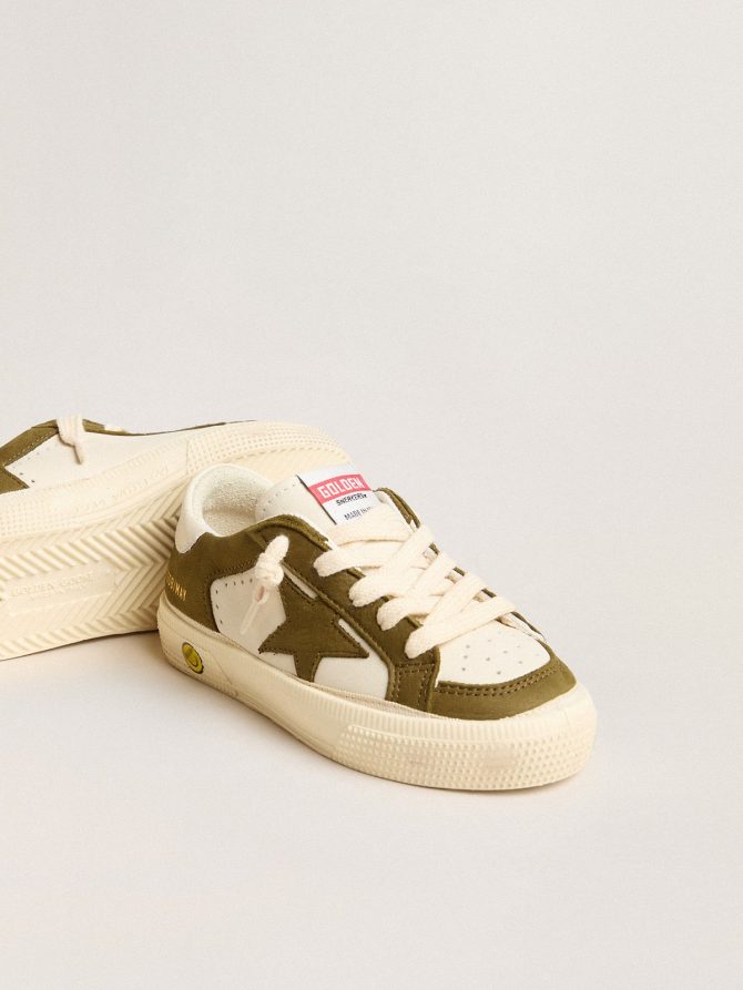 May Teen in white and military green leather - Image 3