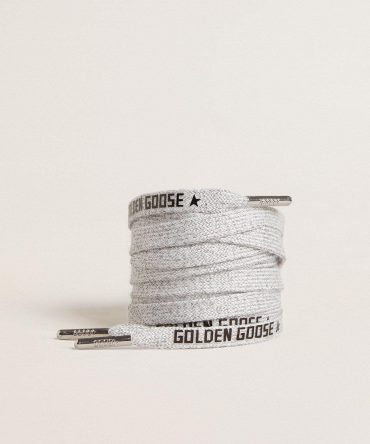 Gray cotton laces with contrasting black logo