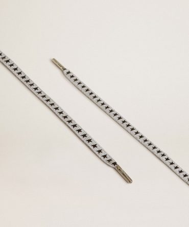 Ice-gray cotton laces with contrasting black stars
