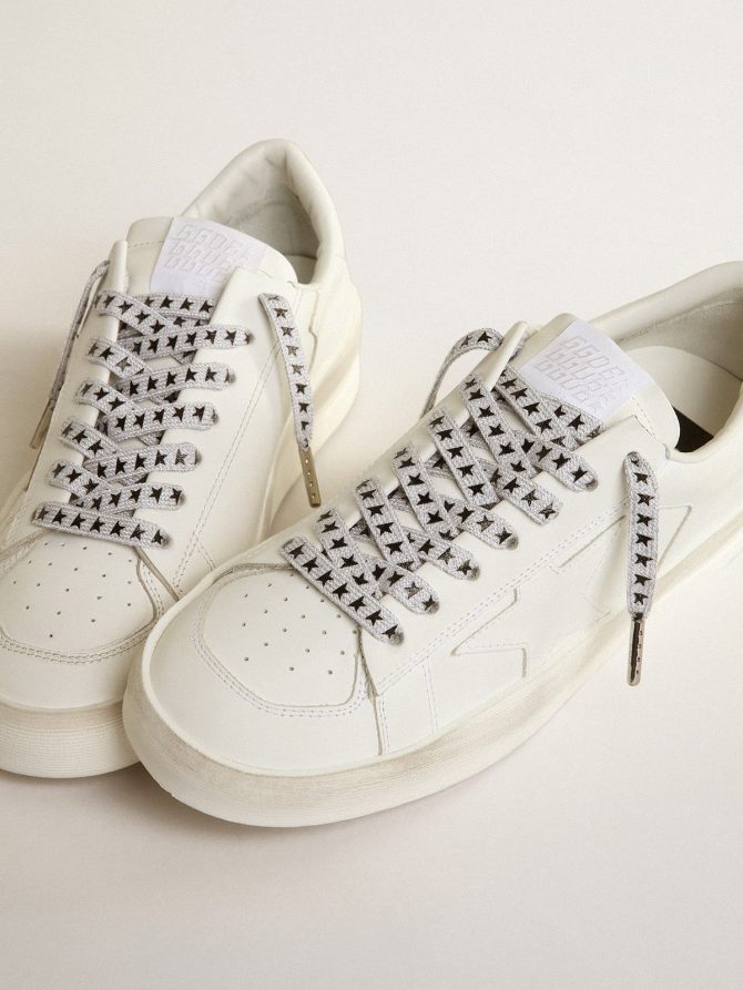 Ice-gray cotton laces with contrasting black stars - Image 3